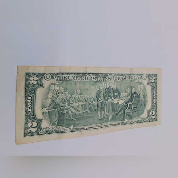 Two Dollar Bill with Green Seal F12553200 A 1995 Series - Picture 2 of 2